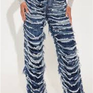 Aphrodite Ripped Blue Flare Jeans